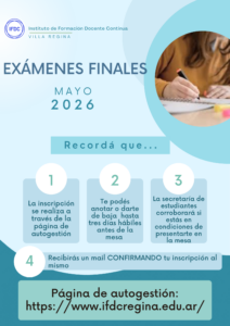 Mesa de exámenes finales MAYO 2026